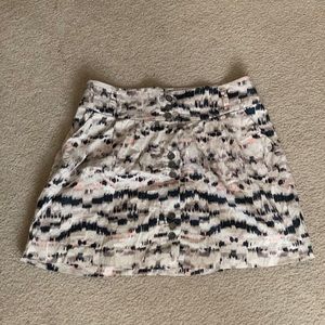 BCBG button down mini skirt , black/gray/pink